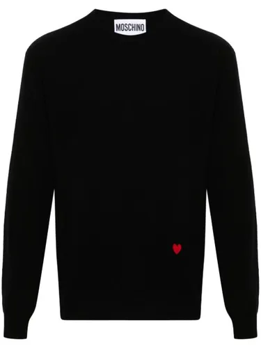 Pull à motif cœur en intarsia - Moschino - Modalova
