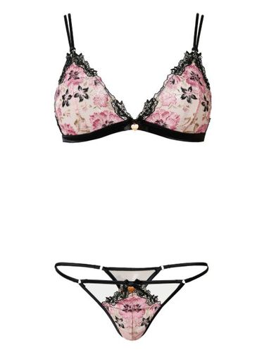 Ensemble soutien-gorge-string à fleurs brodées - TWINSET - Modalova