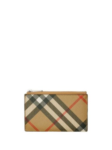 Porte-cartes zippé à carreaux - Burberry - Modalova