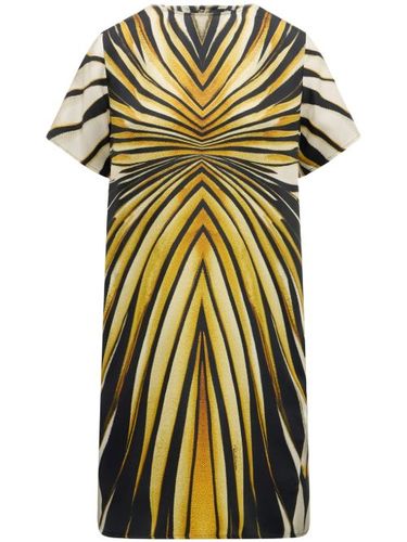 Robe en soie à imprimé abstrait - Roberto Cavalli - Modalova