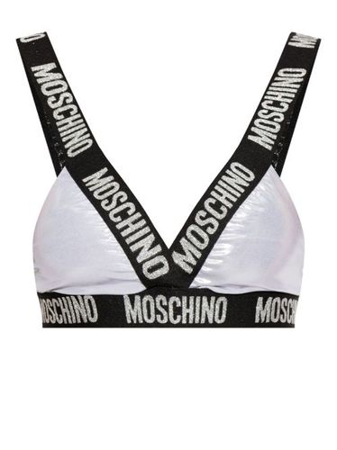 Haut de bikini triangle à bande logo - Moschino - Modalova