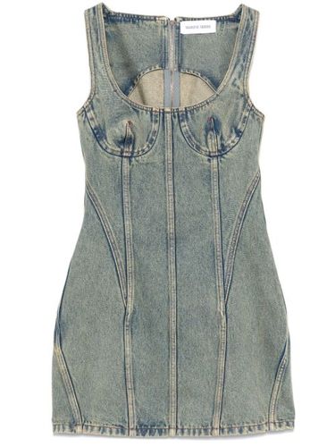 Robe en jean à coupe courte - Marine Serre - Modalova