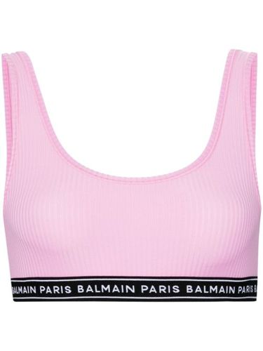 Brassière de sport à bande logo - Balmain - Modalova