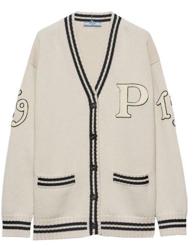 Cardigan à patch logo - Prada - Modalova