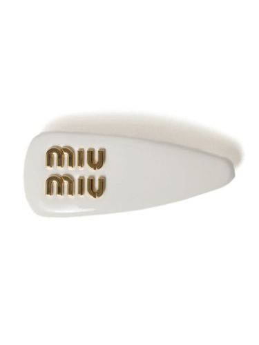 Miu Miu barrette en cuir - Blanc - Miu Miu - Modalova