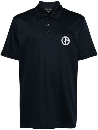 Polo en coton à logo brodé - Giorgio Armani - Modalova