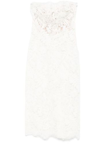 Robe mi-longue à fleurs brodées - Ermanno Scervino - Modalova