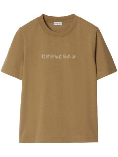 T-shirt en coton à logo cachemire - Burberry - Modalova