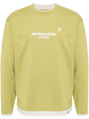 T-shirt brodé Moonface à manche longues - AAPE BY *A BATHING APE® - Modalova