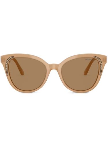 Lunettes de soleil oversize ornées de cristal - Swarovski - Modalova
