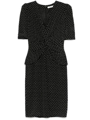 Robe mi-longue en soie à fleurs - Alessandra Rich - Modalova