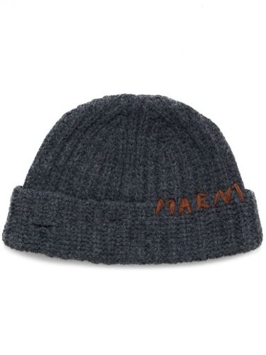 Marni bonnet à logo brodé - Gris - Marni - Modalova