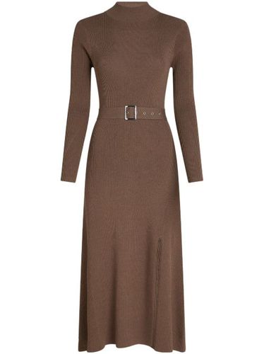 Robe ceinturée en maille nervurée - Karl Lagerfeld - Modalova