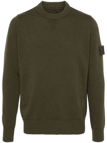 Pull en laine à patch logo - Stone Island - Modalova