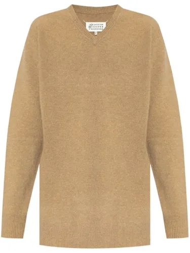 Pull en laine à col v - Maison Margiela - Modalova