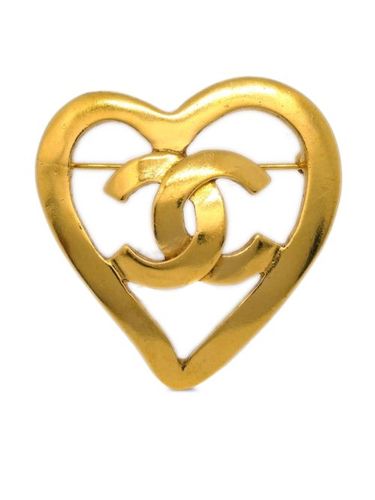 Broche cœur à logo CC (1995) - CHANEL Pre-Owned - Modalova