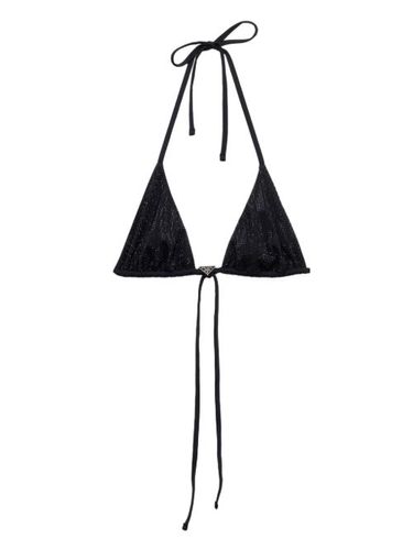Haut de bikini strassé à plaque logo - Prada - Modalova