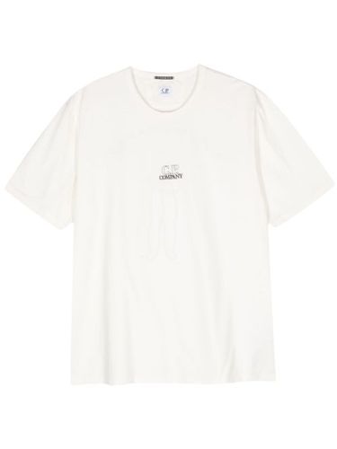 T-shirt en coton à logo brodé - C.P. Company - Modalova