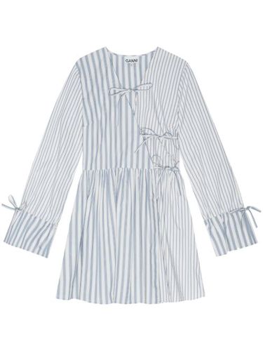 Robe courte en coton à rayures - GANNI - Modalova