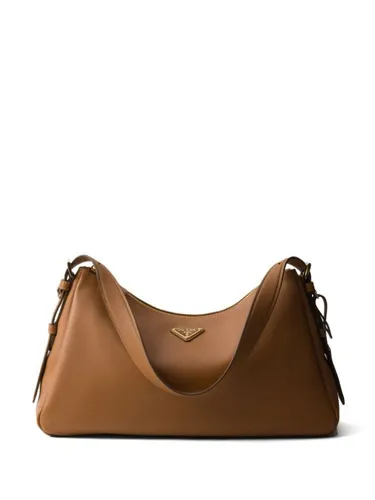 Grand sac porté épaule à plaque logo - Prada - Modalova