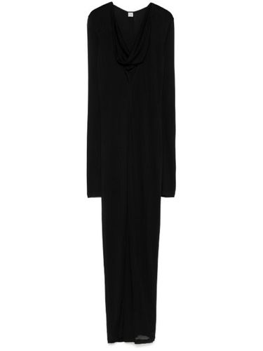 TOTEME robe drapée à col v - Noir - TOTEME - Modalova