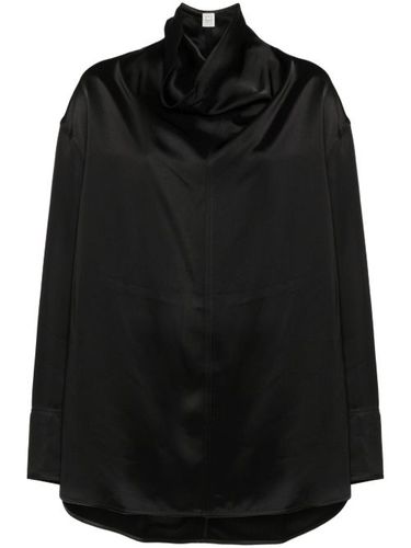 Blouse satiné à col cheminée - TOTEME - Modalova