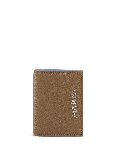 Portefeuille en cuir à logo brodé - Marni - Modalova