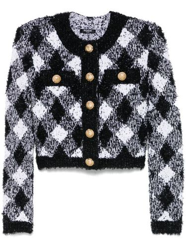Veste en tweed à carreaux vichy - Balmain - Modalova