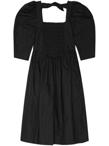 Robe froncée à détail de ruban - GANNI - Modalova
