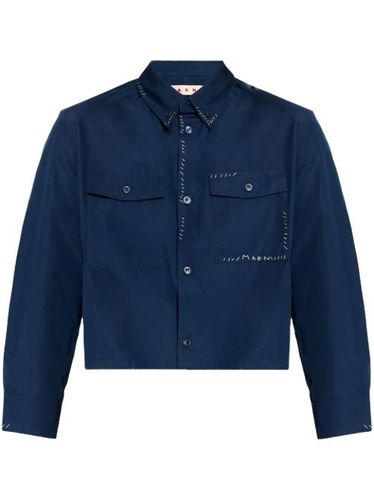 Marni chemise à logo brodé - Bleu - Marni - Modalova