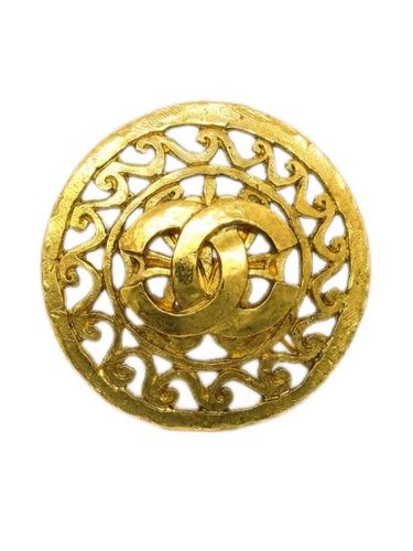 Broche médaillon à logo CC (1995) - CHANEL Pre-Owned - Modalova
