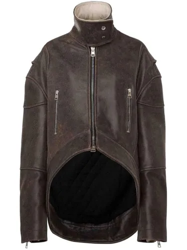Veste en cuir à col montant - JW Anderson - Modalova