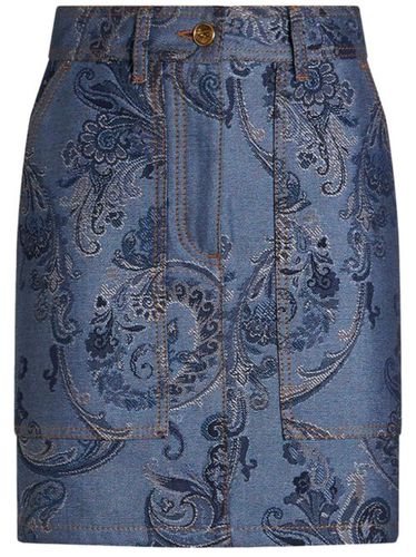 Minijupe en jean à motif en jacquard - ETRO - Modalova