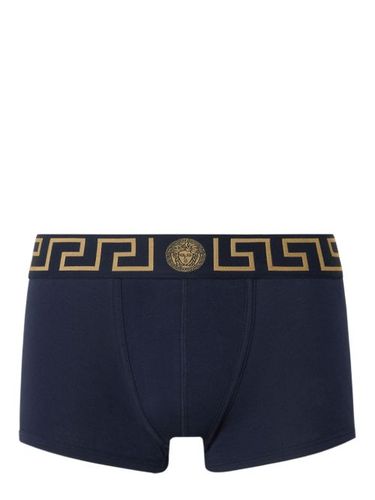 Versace boxer à bande Greca - Bleu - Versace - Modalova