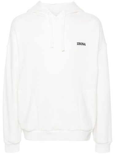 Zegna hoodie à logo brodé - Blanc - Zegna - Modalova