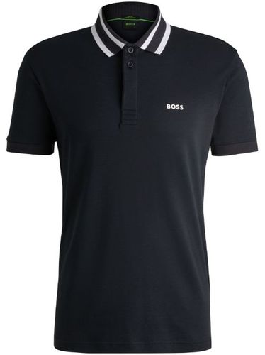 BOSS polo à logo imprimé - Bleu - BOSS - Modalova