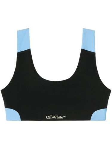 Brassière de sport à design colour block - Off-White - Modalova
