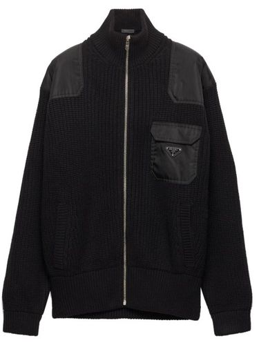 Cardigan zippé en maille nervurée - Prada - Modalova