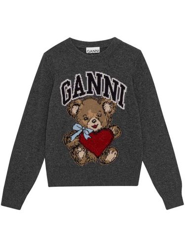 GANNI pull à logo brodé - Gris - GANNI - Modalova