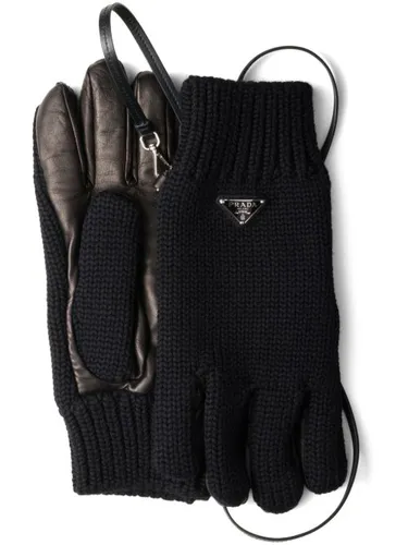 Prada gants à empiècements - Noir - Prada - Modalova