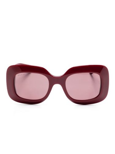 Lunettes de soleil à monture rectangulaire - Gucci Eyewear - Modalova