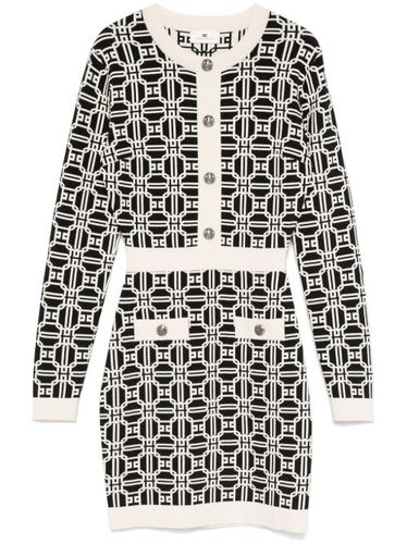 Robe courte à logo en jacquard - Elisabetta Franchi - Modalova