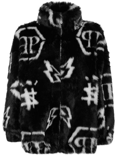 Manteau en fourrure artificielle à motif monogrammé - Philipp Plein - Modalova