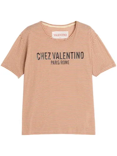 T-shirt rayé à imprimé Chez - Valentino Garavani - Modalova