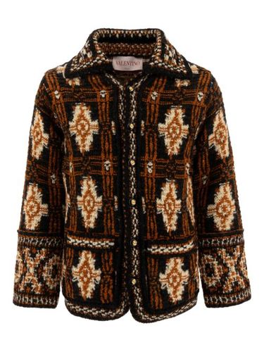 Cardigan en laine à motif géométrique - Valentino Garavani - Modalova