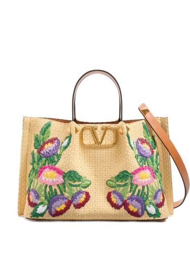Sac à main médium à fleurs brodées - Valentino Garavani - Modalova