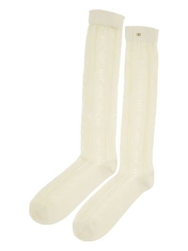 Chaussettes perforées à détail VLogo - Valentino Garavani - Modalova