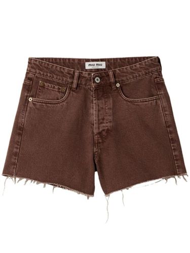 Miu Miu short Bull en jean - Marron - Miu Miu - Modalova