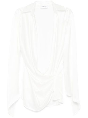 Robe portefeuille courte en satin - Mônot - Modalova