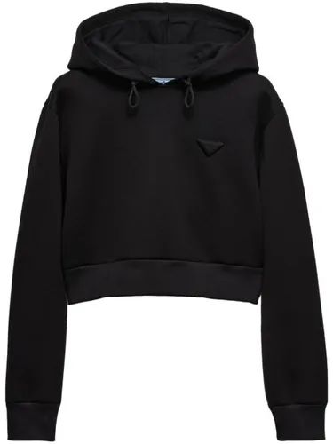 Prada hoodie à coupe crop - Noir - Prada - Modalova